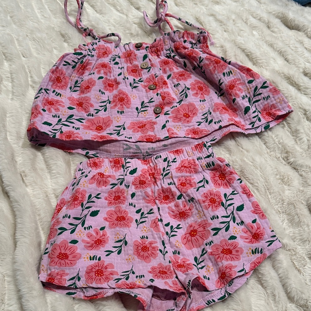 Pink Lily size 4T Floral Pink Two-Piece Set.  Like new